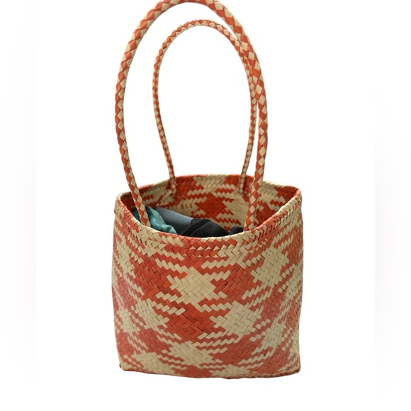 Urban Outfitters Women's Natural Orange Daisy Mini Straw Tote Bag NWOT BAGSBIN2 - Picture 7 of 7